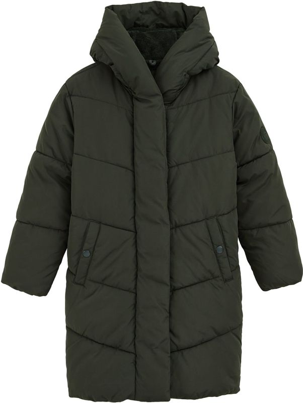 WE Fashion - Meisjes Jas - Donkergroen - Regular Fit