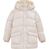 WE Fashion - Meisjes Jas - Metallic Look - Teddy Gevoerde Capuchon - Regular Fit