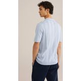 WE Fashion - Regular Polo - Lichtblauw - Ingebreid Patroon