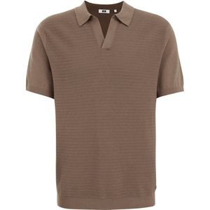 WE Fashion - Regular Fit Polo - Taupe - Katoen