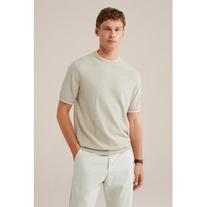 T-shirt - Bouclé-structuur - Regular Fit - Stijlvol - Zwart