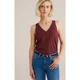 WE Fashion - Dames Singlet - Bordeauxrood - Regular Fit - Viscose