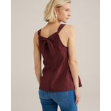 WE Fashion - Dames Singlet - Bordeauxrood - Regular Fit - Viscose