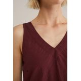 WE Fashion - Dames Singlet - Bordeauxrood - Regular Fit - Viscose