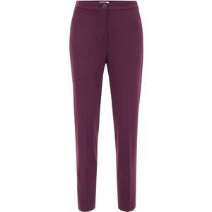 WE Fashion - Slim Fit - Jersey Pantalon - Donkerrood - Viscose
