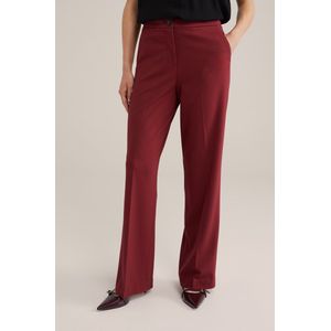 WE Fashion - Wide Leg Jersey Pantalon - Rood - Regular Fit - Viscose