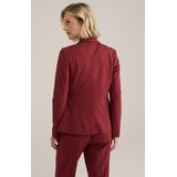 WE Fashion - Dames Blazer - Donkerrood - Jersey - Met Stretch