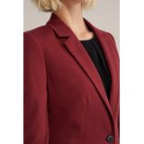 WE Fashion - Dames Blazer - Donkerrood - Jersey - Met Stretch