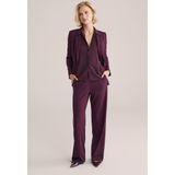 WE Fashion jersey getailleerde blazer donkerpaars