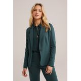 WE Fashion - Dames Blazer - Donkergroen - Jersey - Met Stretch