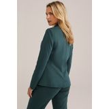 WE Fashion - Dames Blazer - Donkergroen - Jersey - Met Stretch
