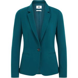 WE Fashion - Dames Blazer - Zeegroen - Getailleerd - Jersey met Stretch
