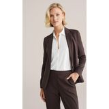 WE Fashion - Dames Blazer - Donkerbruin - Jersey - Met Stretch