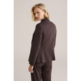 WE Fashion - Dames Blazer - Donkerbruin - Jersey - Met Stretch