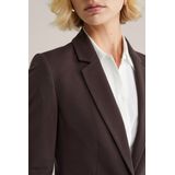 WE Fashion - Dames Blazer - Donkerbruin - Jersey - Met Stretch