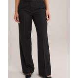 WE Fashion - Regular Waist Pantalon - Zwart - Loose Fit