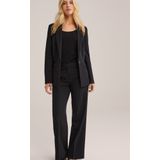 WE Fashion - Regular Waist Pantalon - Zwart - Loose Fit