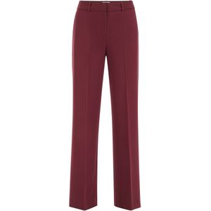 WE Fashion - Regular Waist Pantalon - Donkerrood