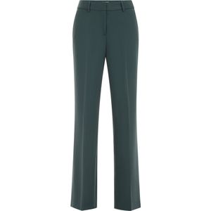 WE Fashion - Regular Waist Pantalon - Donkergroen - Loose Fit