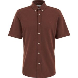 Fundamentals - Slim Fit Overhemd - Bruin - Piquéjersey