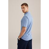 WE Fashion - Casual Overhemd - Lavendel - Slim Fit - Korte Mouwen