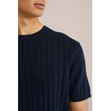 WE Fashion - Regular Fit T-shirt - Heren - Met Structuur