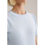 WE Fashion - Trui - Lichtblauw - Slanke Pasvorm - Kwartmouw