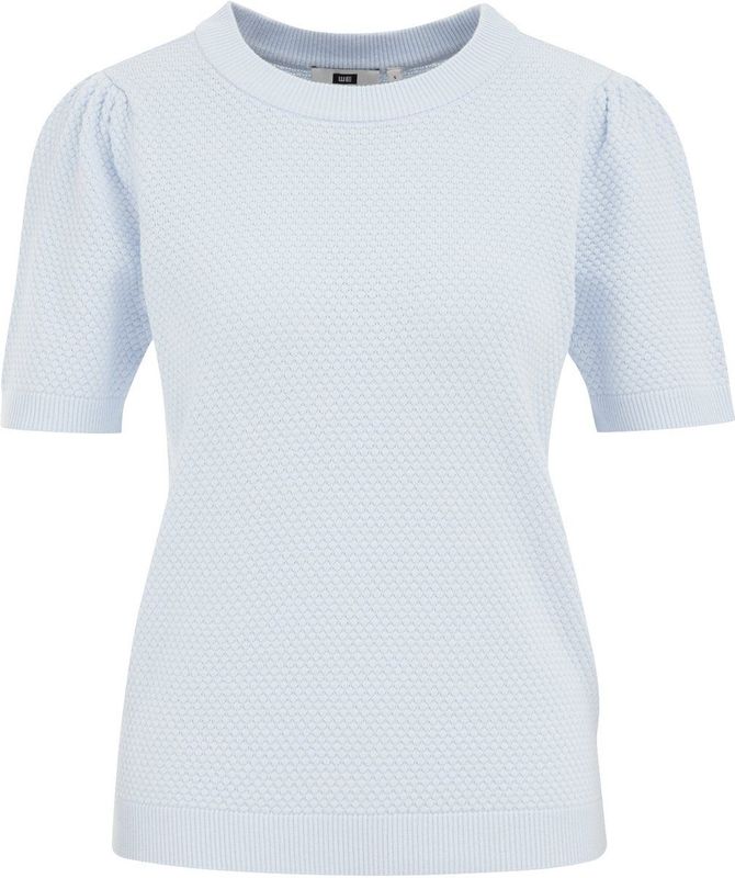 WE Fashion - Trui - Lichtblauw - Slanke Pasvorm - Kwartmouw