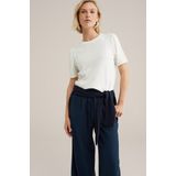 WE Fashion - Trui - Offwhite - Knitwear - Slanke Pasvorm - Kwartmouw