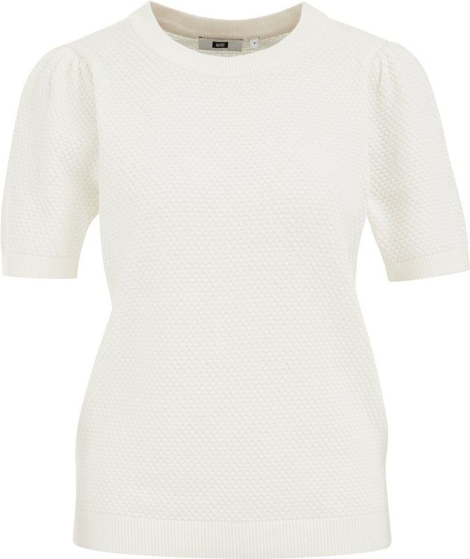 WE Fashion - Trui - Offwhite - Knitwear - Slanke Pasvorm - Kwartmouw