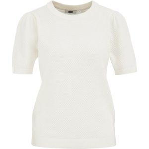 WE Fashion - Trui - Offwhite - Knitwear - Slanke Pasvorm - Kwartmouw