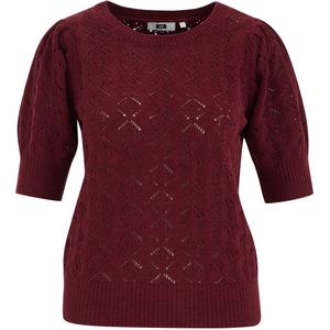 WE Fashion - Gebreide Trui - Regular Fit - Korte Mouwen - Ronde Hals