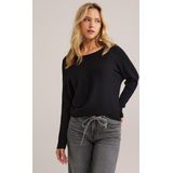 WE Fashion - Dames Trui - Zwart - Regular Fit - Viscose