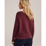 WE Fashion - Ribgebreide Trui - Donkerrood