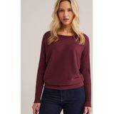 WE Fashion - Ribgebreide Trui - Donkerrood