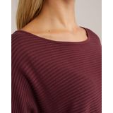 WE Fashion - Ribgebreide Trui - Donkerrood