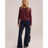 WE Fashion - Ribgebreide Trui - Donkerrood