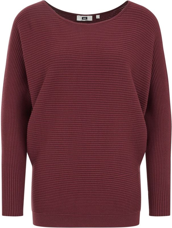 WE Fashion - Ribgebreide Trui - Donkerrood