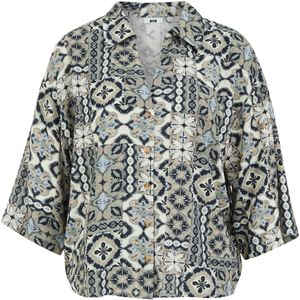 Blouse - Print - Korte Mouwen - V-hals - Regular Fit
