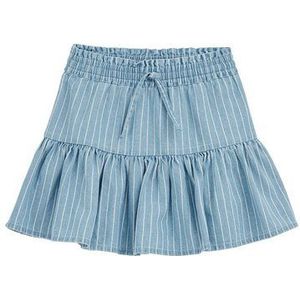 WE Fashion Meisjes denim skort met streep dessin