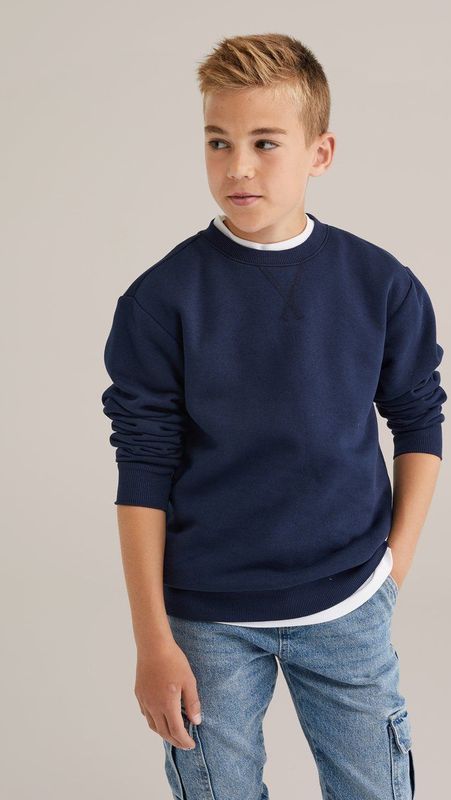 Blue Ridge - Jongens Sweater - Marineblauw - Regular Fit - Katoen