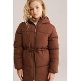 WE Fashion - Lange Gewatteerde Jas - Meisjes - Met Capuchon