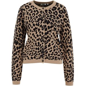 WE Fashion - Fijngebreid Vest - Luipaardprint - Regular Fit