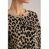 WE Fashion - Fijngebreid Vest - Luipaardprint - Regular Fit
