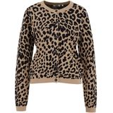 WE Fashion - Fijngebreid Vest - Luipaardprint - Regular Fit