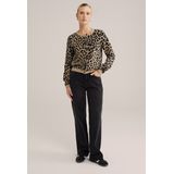 WE Fashion - Fijngebreid Vest - Luipaardprint - Regular Fit