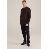 WE Fashion - Linnen Casual Overhemd - Donkerbruin