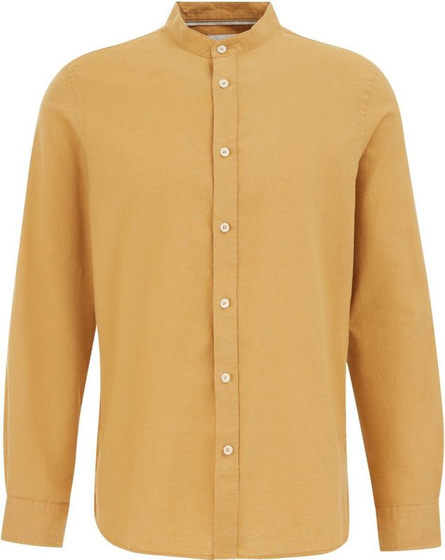 WE Fashion - Overhemd - Lichtblauw - Linnen/Katoen - Lange Mouwen