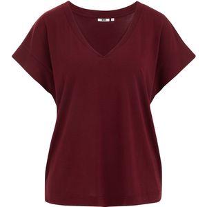 WE Fashion - Dames Singlet - Bordeauxrood - Regular Fit - Viscose