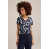 T-shirt - V-hals - Korte Mouwen - Regular Fit - Dessin